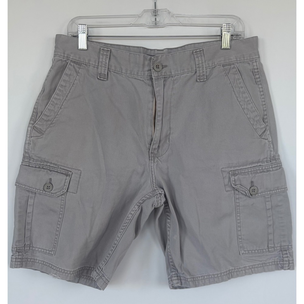 US‎ Polo Assn Mens Cargo Shorts Size 34 Gray Cotton Twill Utility Multi Pocket